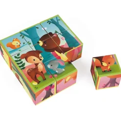 Janod - Blokpuzzel - Kubkid - 9 Blokken - Bosdieren +2 Jr