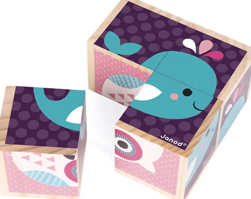 Janod - Blokpuzzel - Mijn Eerste Blokken - Babydieren +12M
