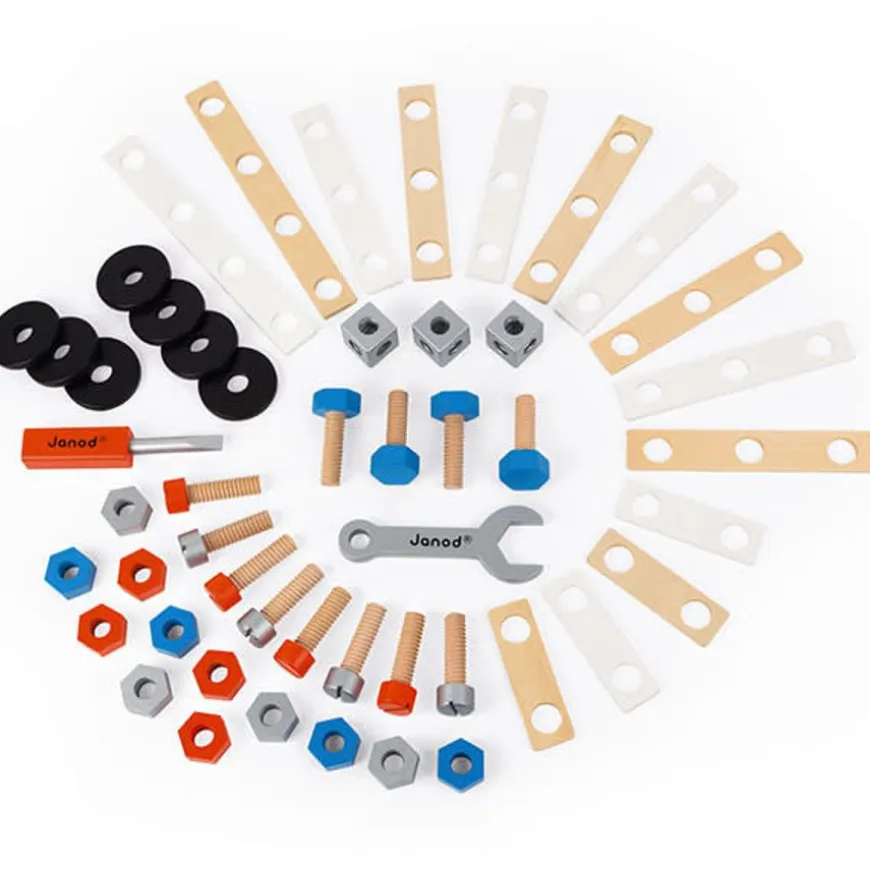 Janod - Brico Kids - Constructie Speelgoed - Diy Ton 50St +3Jr
