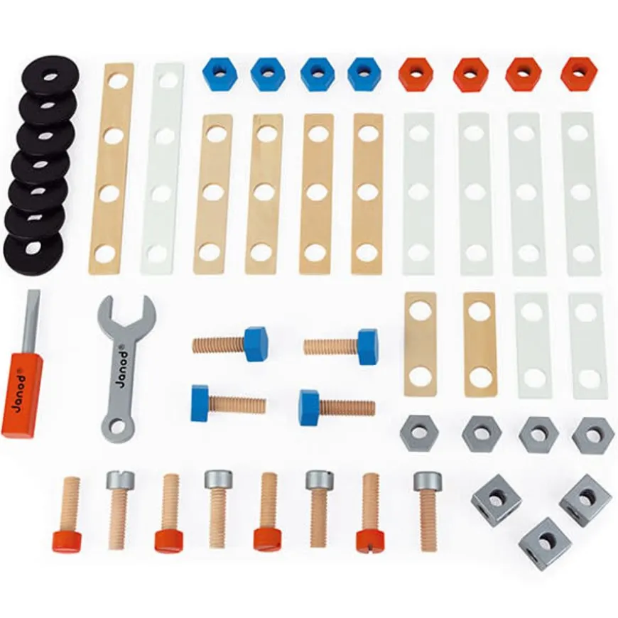 Janod - Brico Kids - Constructie Speelgoed - Diy Ton 50St +3Jr