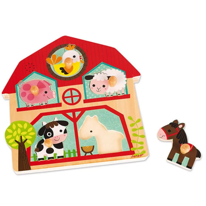 Janod Geluidenpuzzel Boerderijvrienden