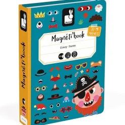 Janod - Magneetboek Gekke Gezichten Jongens - 82St 3-8Jr