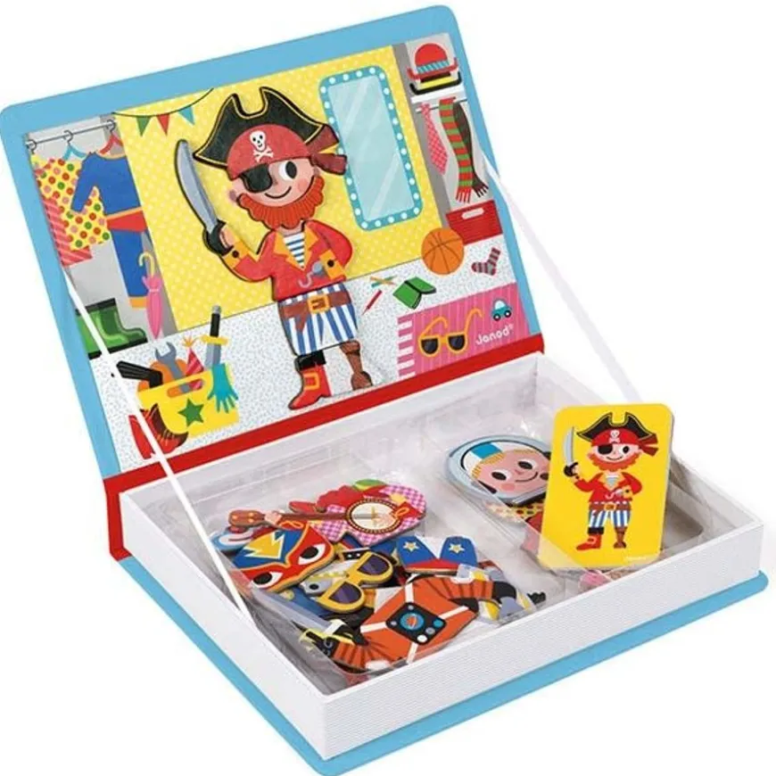 Janod - Magneetboek Jongens Kostuums - 44St 3-8Jr