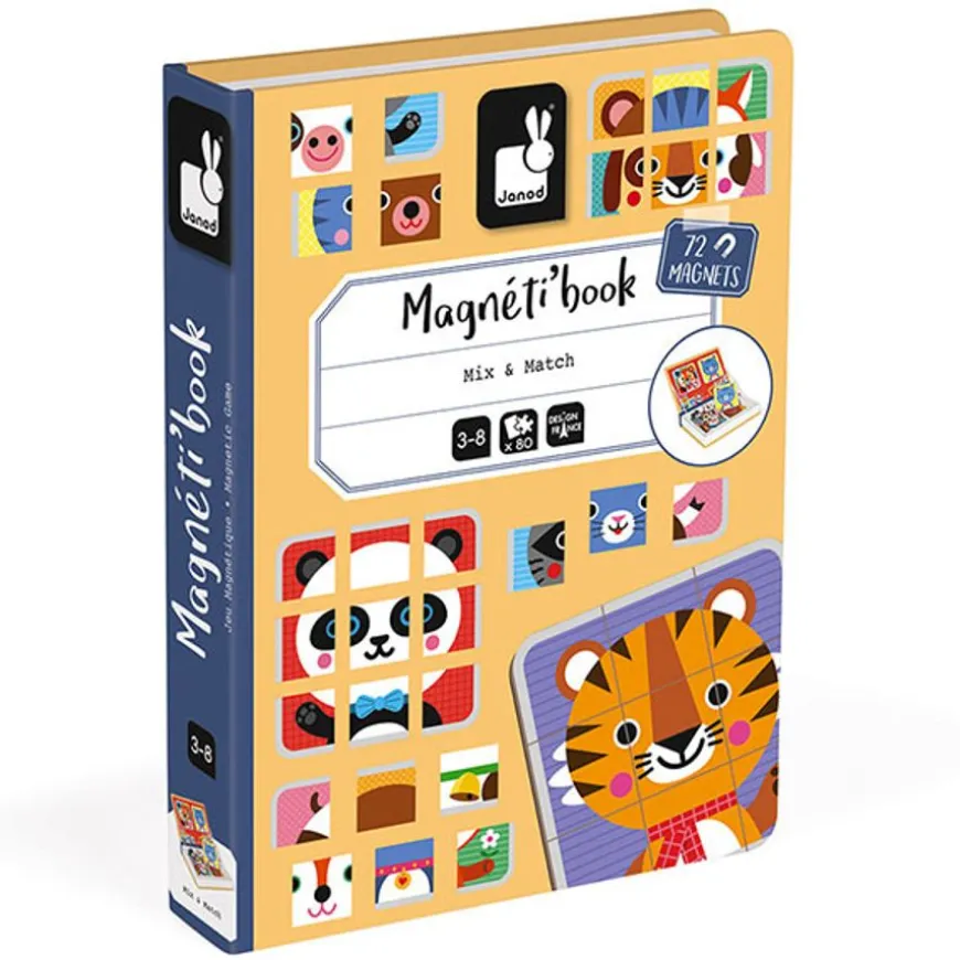 Janod Magneetboek Mix & Match 80St 3-8Jr