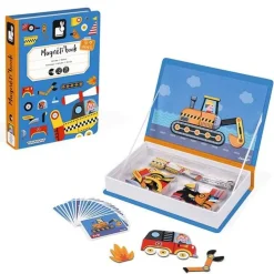 Janod - Magneetboek Racers Voertuigen - 68St 3-8Jr