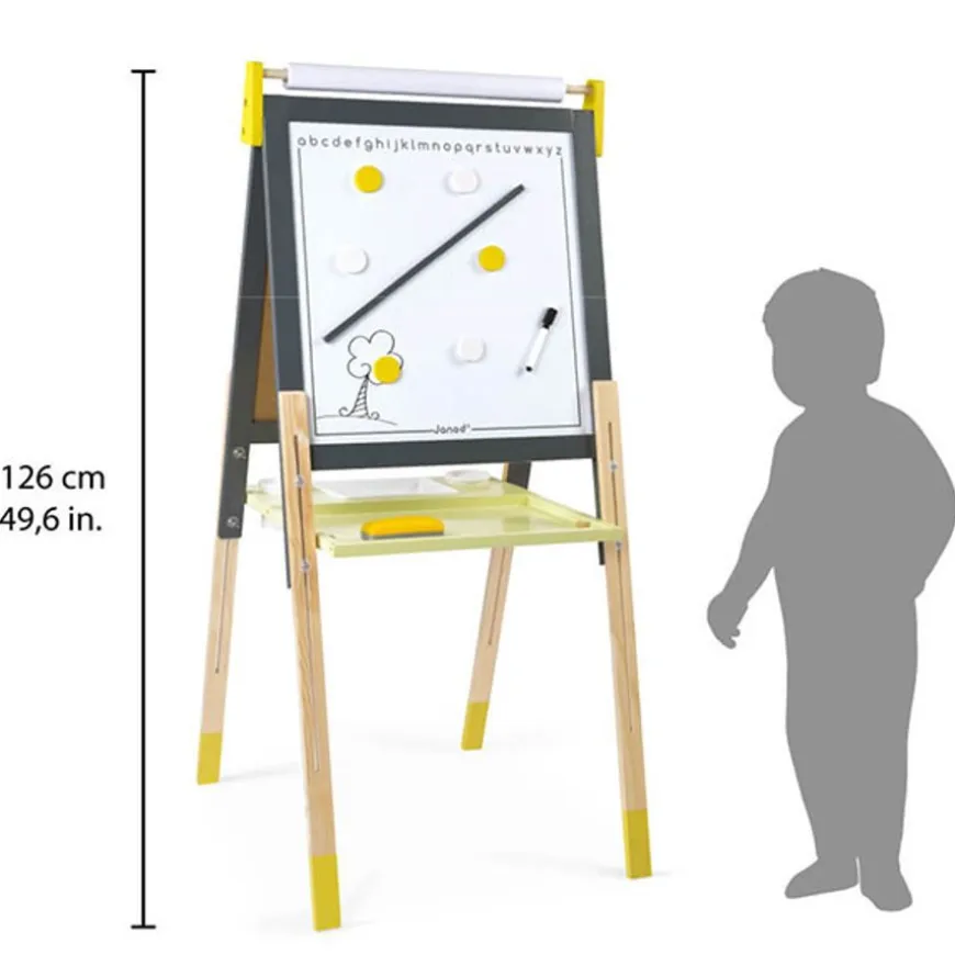 Janod Magneetbord - Krijtbord Grijs En Geel