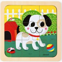 Janod - Puzzel Hond Titus +18M - 9 Stks