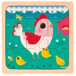 Janod Puzzel Kip Henriette 9 Stukjes