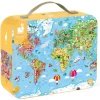 Janod - Puzzelkoffer - Wereldkaart - 300St - +6Jr