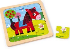 Janod - Puzzel Paard Tornado +18M - 9 Stks