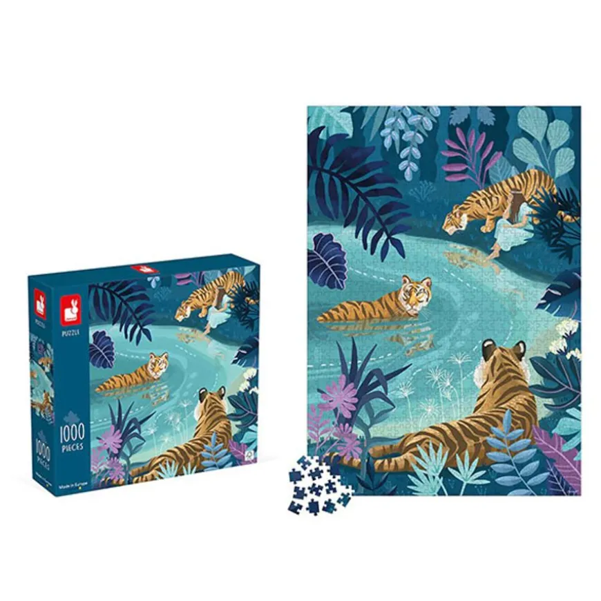 Janod Puzzel Tijgers Bij Maanlicht 1000 Stukjes