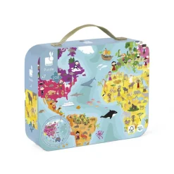 Janod Puzzel Wereldkaart 208 Stuks