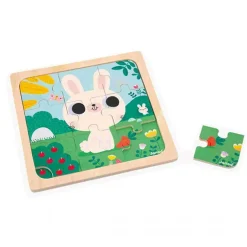 Janod Puzzel Wit Konijn 9 Stukjes