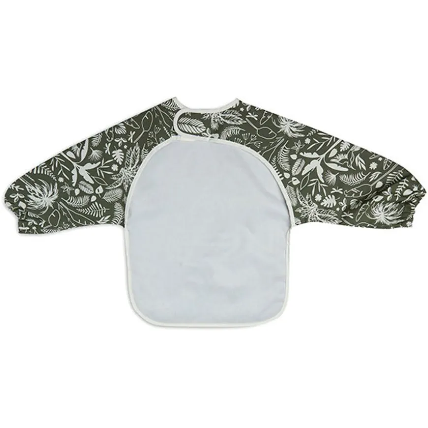 Jollein Slabbetje Met Mouw Waterproof Botanical Leaf Green