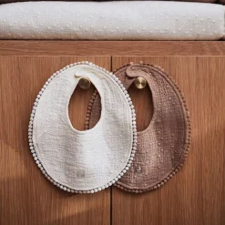 Jollein Slabbetje Rond Embroidery Ivory