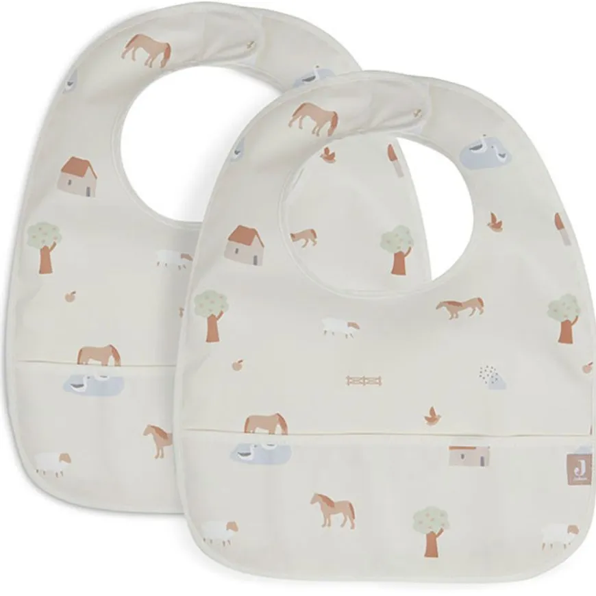 Jollein Slabbetje Waterproof Farm 2 Stuks
