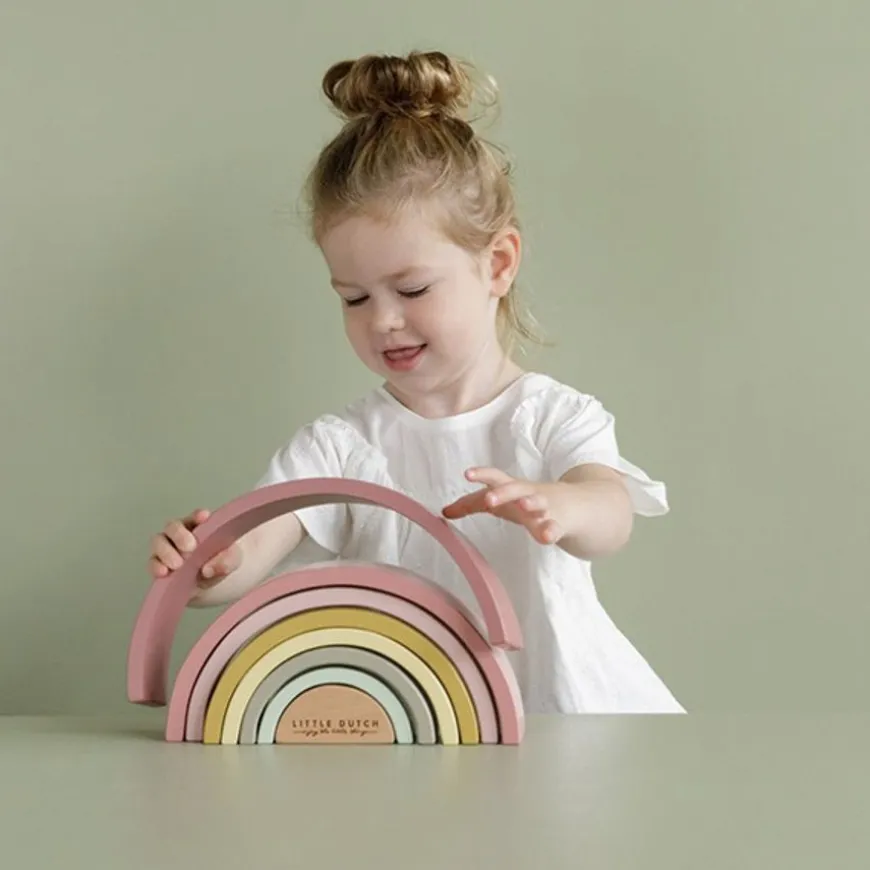 Little Dutch Houten Regenboog Pink +12M