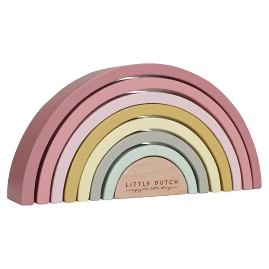 Little Dutch Houten Regenboog Pink +12M