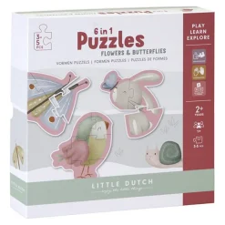 Little Dutch 6 In 1 Vormen Puzzels Flowers & Butterflies