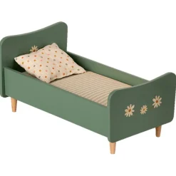 Maileg Houten Bed Mini - Mint Blue 26Cm