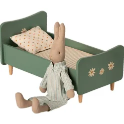 Maileg Houten Bed Mini - Mint Blue 26Cm