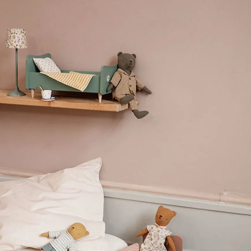 Maileg Houten Bed Mini - Mint Blue 26Cm