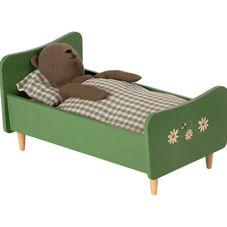 Maileg Houten Bed Teddy Dad - Dusty Green 26Cm