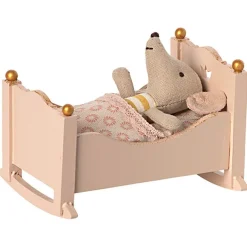 Maileg Houten Wieg Baby Mouse Rose
