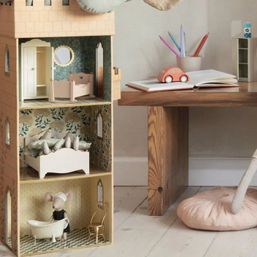 Maileg Houten Wieg Baby Mouse Rose