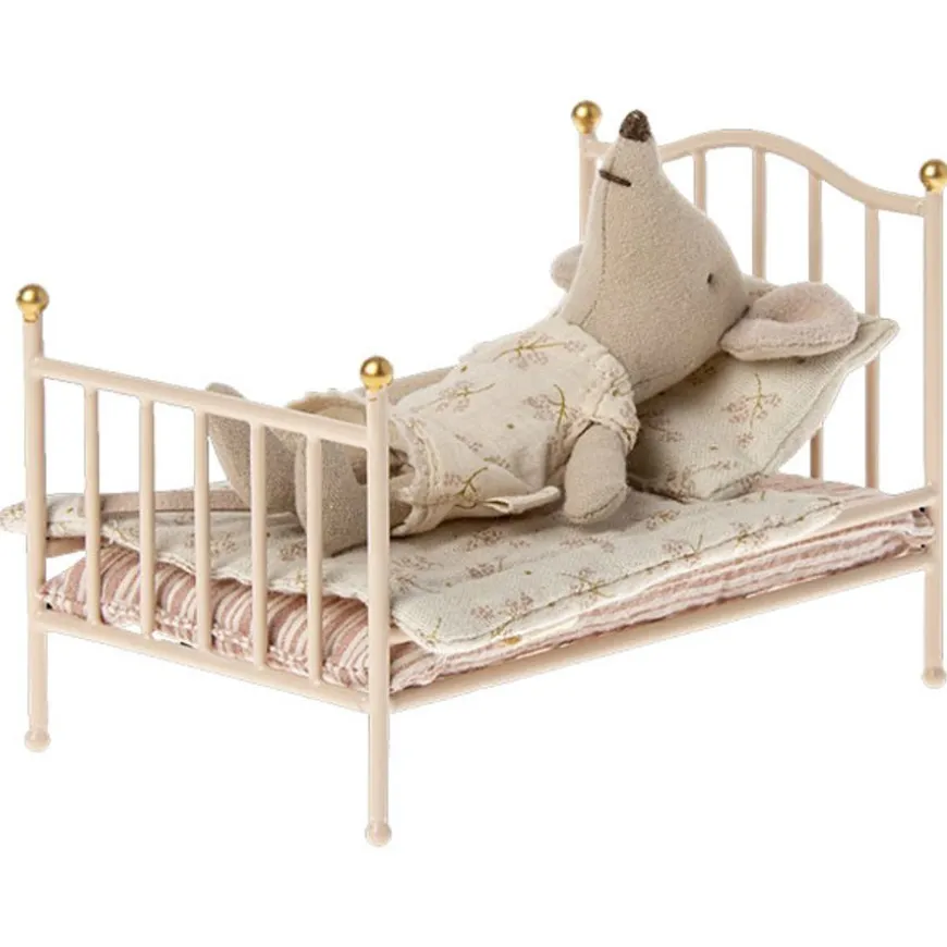 Maileg Metalen Vintage Poppenbed Mouse Rose