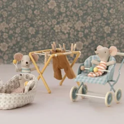 Maileg Wandelwagen Baby Muisjes Mint