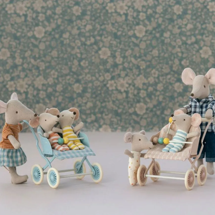 Maileg Wandelwagen Baby Muisjes Rose