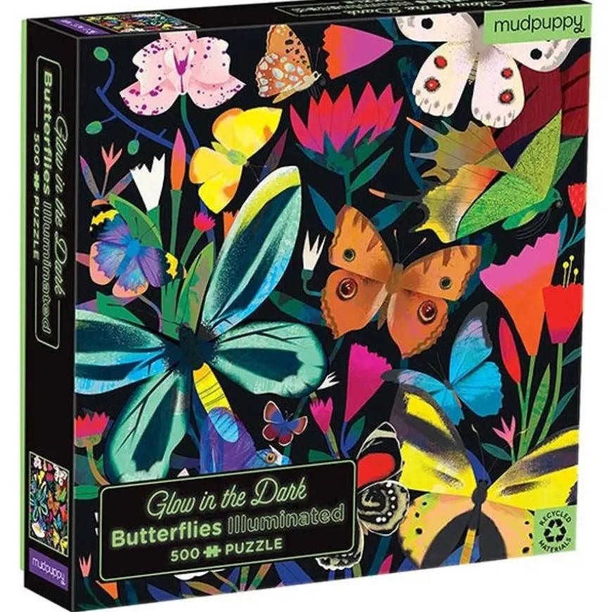 Mudpuppy Glow-In-The-Dark Puzzel Vlinders 500St