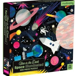 Mudpuppy Glow-In-The-Dark Puzzel Ruimte 500St