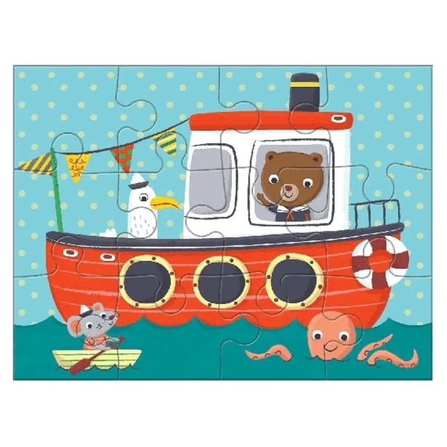 Mudpuppy 4 Puzzels Transport 4-6-9-12St