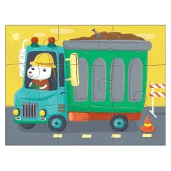 Mudpuppy 4 Puzzels Transport 4-6-9-12St