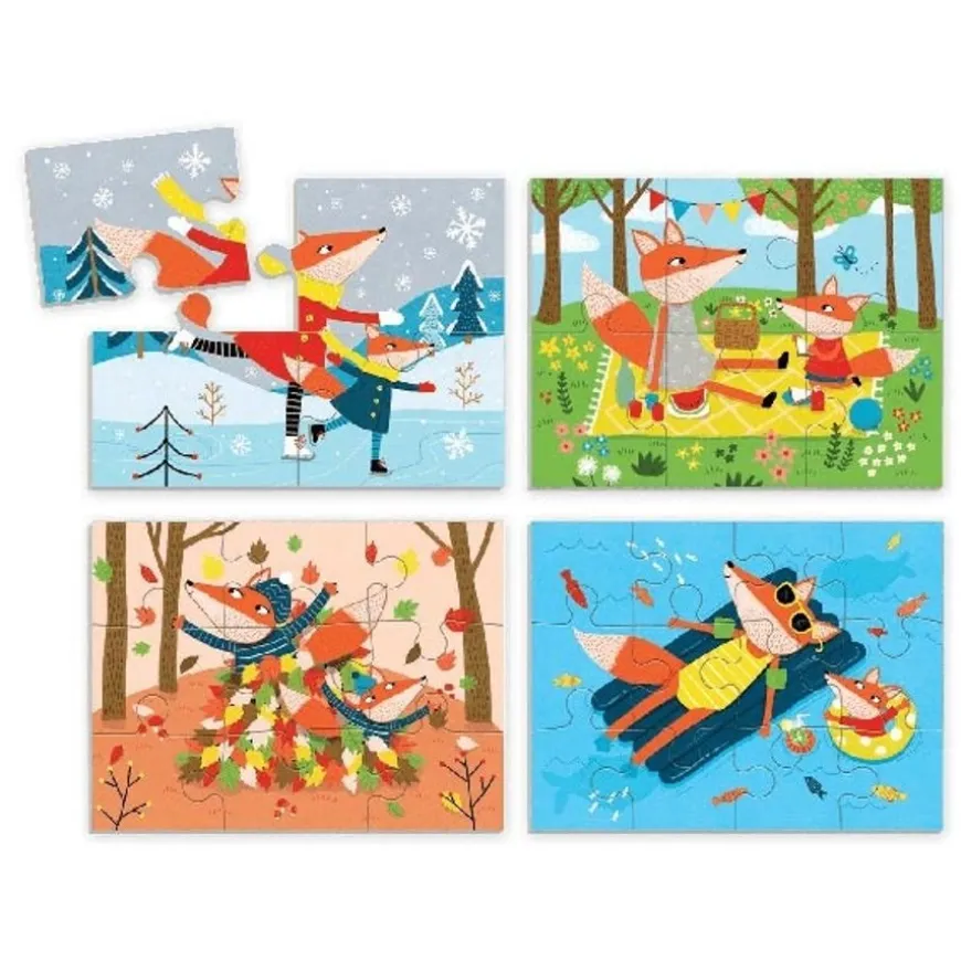 Mudpuppy 4 Puzzels Vier Seizoenen 4-6-9-12St