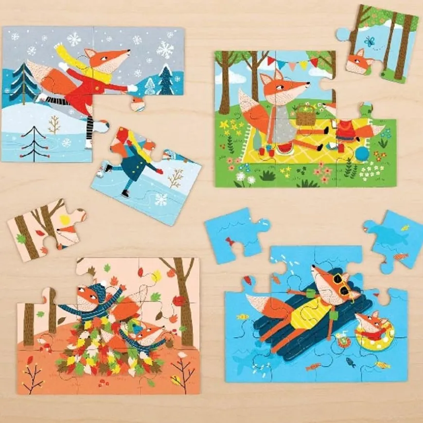 Mudpuppy 4 Puzzels Vier Seizoenen 4-6-9-12St