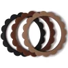 Mushie Flower Bijtring Armband Black