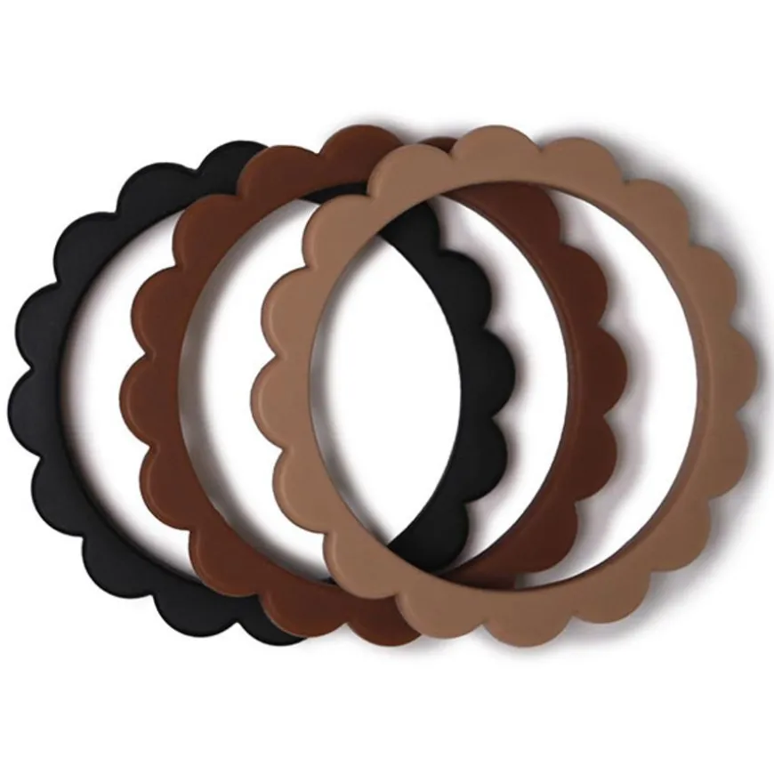 Mushie Flower Bijtring Armband Black