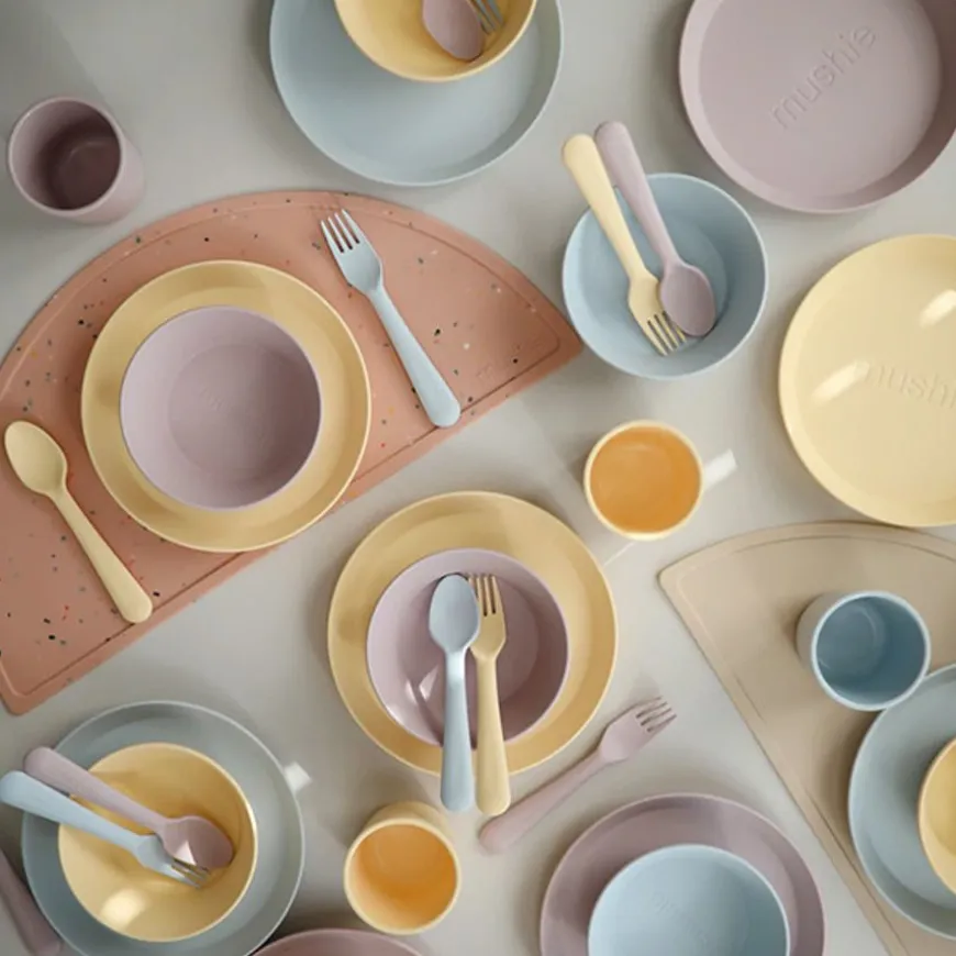 Mushie Ronde Kommen Set Van 2 - Powder Blue