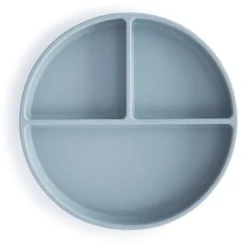 Mushie Siliconen Bord Met Zuignap Powder Blue