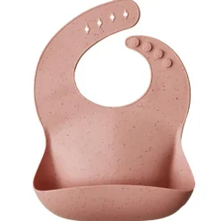Mushie Silicone Slabbetje Peach Terrazzo