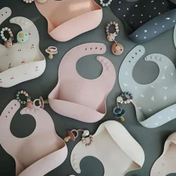 Mushie Silicone Slabbetje Peach Terrazzo