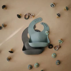 Mushie Silicone Slabbetje Silver Sage