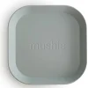 Mushie Vierkante Borden Set Van 2 - Sage