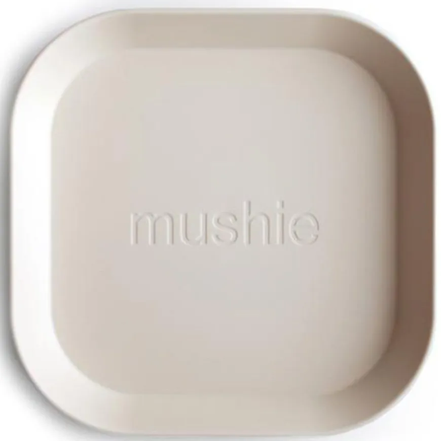 Mushie Vierkante Borden Set Van 2 - Ivory