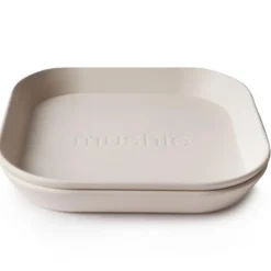 Mushie Vierkante Borden Set Van 2 - Ivory