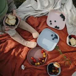 Mushie Vierkante Borden Set Van 2 - Ivory