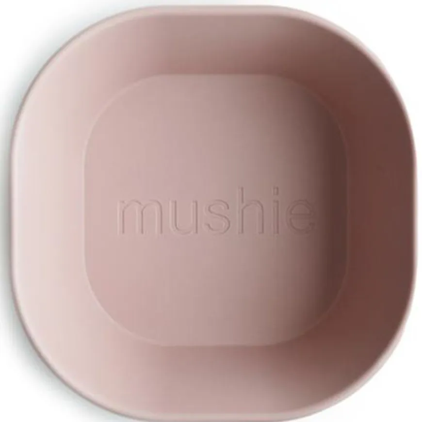 Mushie Vierkante Kommen Set Van 2 - Blush